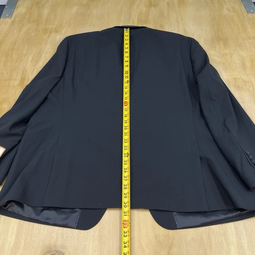 Tallia Blazer Sport Coat Mens 50R Classic Fit‎ Polyester Blend Stretch Black